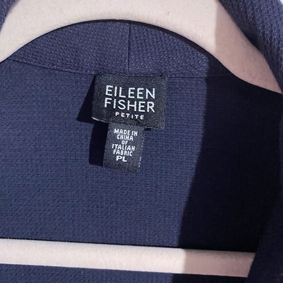 Eileen Fisher Blazer PL Navy Blue Snap Buttons Office Career Church Minimalist - Picture 7 of 16
